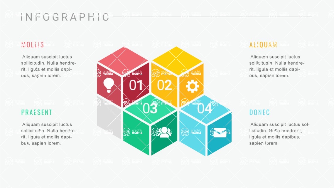 Infographic Templates Collection - Vector, Photoshop, PowerPoint, Google Slides - Isometric Cubes Infographic Template
